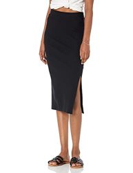 The Drop Women's Veronique High Waist Slit Skirt Black XS