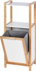 Wenko - Finja Shelf Unit W Laundry Basket - Bamboo