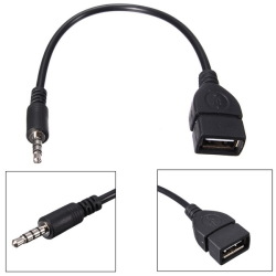 3.5mm Male Audio Aux Jack To Usb 2.0 Type A Female Otg Converter Adapter Cable Free Shipping