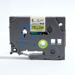 Idik 1PK Black On Yellow Extra Strength Laminated Label Tape Compatible For Brother P-touch TZE-S611 Tz S611 Tze S611 6MM X 8M