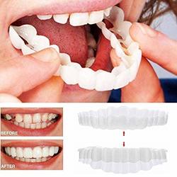 Snap Instant And Confident On Smile 2PCS Comfort Fit Flex Cosmetic Teeth Denture Teeth Top Cosmetic Veneer 1PC TOP+1PC BOTTOM+2PC Adhesive