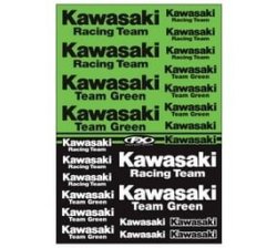 Kawasaki Racing Sticker Sheet- Green