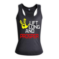 Lift Long And Prosper - Hers Racerback Clothing