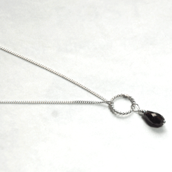 Atenea 925 Add A Dangle Handmade Tiny Natural Garnet Drop Pendant On Sterling Silver