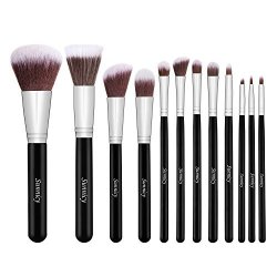 12 Piece Premium Synthetic Kabuki Makeup Brush Set Cosmetics Foundation Blending Blush Eyeliner F...