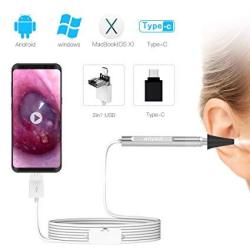 USB Otoscope-ear Scope Camera Anykit New Upgraded 4.3MM Diameter Visual Ear Camera HD Ear Endoscope With Earwax Cleaning Tool And 6 Adjustable LED Lights