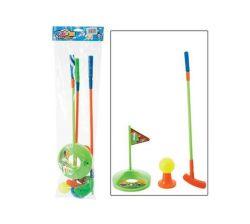 Plastic Golf & Croquet Set With 3 Balls Pack Of 6