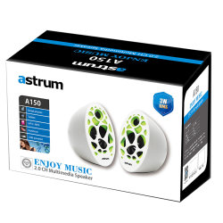 Astrum 2.0 Ch Usb Speaker - White green