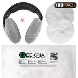 Stretchable Headphone Covers Disposable Sanitary Earcup Earpad Covers Fits Medium Large-sized Headset 200 Pcs 100 Pairs White