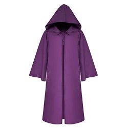 Alangbudu Family Cosplay Halloween Cape Windbreaker Hoodie Outfits Party Cardigan Long Sleeve Overcoat Jacket Outwear Purple