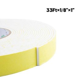 Foam Insulation Tape Weather Stripping For Sliding Doors Seal Hvac Windows Pipes Air Conditioning Plumbing High Density Foam Seal Tape Craft Tape White 33FT X