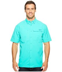 Under Armour Men's Ua Fish Hunter Ss Solid Absinthe Green 190 turquoise Sky Small