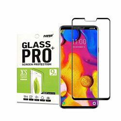 For LG V40 Tempered Glass Screen Protector Jeeboo Full Cover 3D Curved Glass Anti-scratch Bubble Free Tempered Glass Screen Protector For LG V40 Black