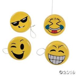 Fun Express Emoji Face Metal Yo-yo - Toys - 12 Pieces