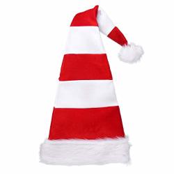 Chictry Funny Christmas Hat Plush Long Bendable Striped Clown Hat For Xmas Holiday Theme Party Favors Photos Props Red&white One Size