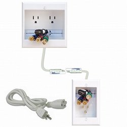Powerbridge Two-ck Dual Outlet Recessed In-wall Cable Management System With Powerconnect For Wall-mounted Flat Screen LED Lcd And Plasma Tvs Renewed