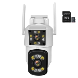 Dual Head 360 Degree LED Wireless Camera With 16GB Memory Card