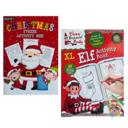 Christmas Sticker & Activity Colouring Books Pack Of 2