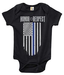 Thin Blue Line Baby Bodysuit Cute Police Baby Clothes For Infant Boys And Girls 6-12 Months