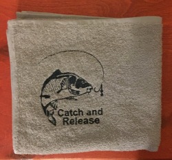 Catch And Release Carp Image On Hand Towel