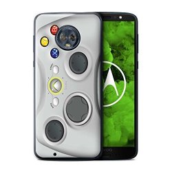 STUFF4 Phone Case cover For Motorola Moto G6 Plus 2018 WHITE Xbox 360 Design games Console Collection
