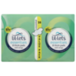 Lil-Lets Essentials Unscented Winged Thick Pads 16 Pack
