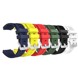 Gear S3 Frontier Classic Watch Band Moko 6-pack Soft Silicone Replacement Sport Strap For Samsung S3 Frontier s3 Classic moto 360 2nd Gen 46mm Smart