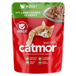 Catmor Cat Food Adult Lamb Chunks In Gravy 70G