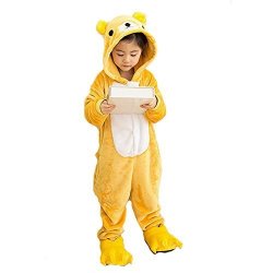 Children's Pajamas Animal Costume Kids Sleeping Wear Kigurumi Pajamas Cosplay L Yellow Bear