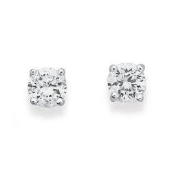Silver Claw Cubic Solitaire Studs - Bc Jewels