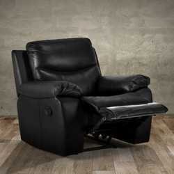 Christopher 1-Seater PU Leather Incliner in Black