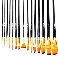 ART Paint Brushes Set By Mont Me Great For Watercolor Acrylic OIL-15 Different Sizes Nice Gift For Ists Adults & Kids Basic