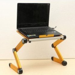 Folding Adjustable Laptop Table Stand Desk USB Cooling Pad
