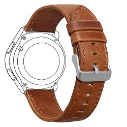 Samsung Gear S3 Frontier Classic Watch Band Fantek 22MM Genuine Leather Vintage Crazy Horse Replacement Strap Bands For Gear S3 Frontier Gear S3 Classic
