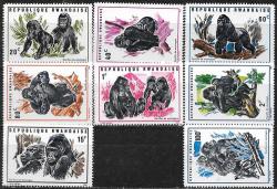 Rwanda 1970 Gorillas Sg 369-76 Complete Unmounted Mint Set