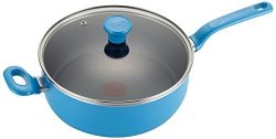 Groupe SEB T-fal C96933 Excite Nonstick Thermo-spot Dishwasher Safe Oven Safe Pfoa Free Jumbo Cooker Cookware 4.5-QUART Blue