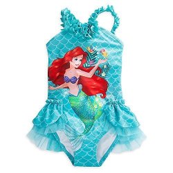 Disney Ariel Deluxe Swimsuit For Girls Size 5 6 Blue
