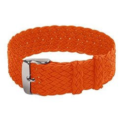 Double Braided Perlon Watch Strap 14MM Orange