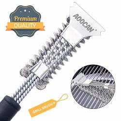 Aoocan Grill Brush And Scraper 18" Bbq Brush Bristle Free Great Grill Cleaning Brush For Weber Grill Safe Cleaner Grilling Accessories