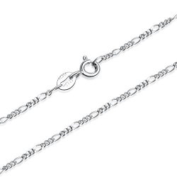 1.5MM 925 Sterling Silver Italian Figaro Chain Necklace 14-30 Inch For Women Girls