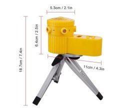 Multifunctional Laser Leveler Pointer Measuring Tool With Tripod - Yellow