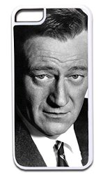 John Wayne Hard White Plastic Case For The Apple Iphone 5 5S Universal Made In The U.s.a.