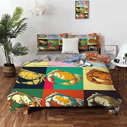 Dragon Vines King Size Sheets Crabs Bed Sheets King Size Deep Pocket A Collection Of Crabs Pop Art Style Retro Design Print W103 XL90
