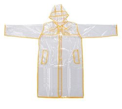 Mengsha's Transparent Fashionable Vinyl Women's Raincoat Runway Style Yellow Short
