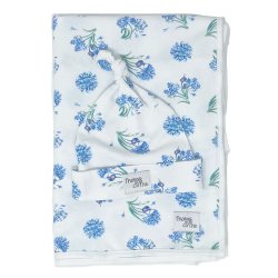 Babes & Kids Baby Swaddle Blanket And Beanie Set - Agapanthus