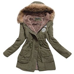 Aro Lora Women's Winter Warm Faux Fur Hooded Cotton-padded Coat Parka Long Jacket Us 4 Green