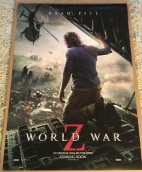 World War Z Movie Poster 2 Sided Original Intl 27X40 Brad Pitt