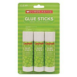 Scholastic Glue Sticks 1.4 Oz Clear Pack Of 3