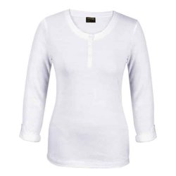 145G Henley Long Sleeve T-Shirt Ladies