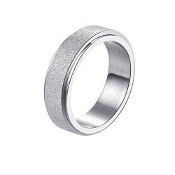 Silver Glitter Spinner Ring - 9 Us